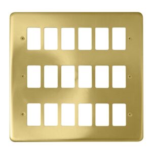 Click Deco Plus 18 Gang GridPro Frontplate Satin Brass