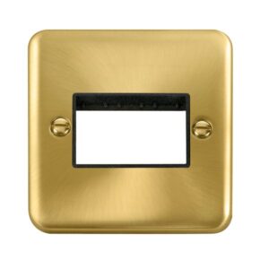 Click Scolmore - Click Deco Plus 1 Gang Minigrid Unfurnished Plate 3 Apertures (DPSB403BK)