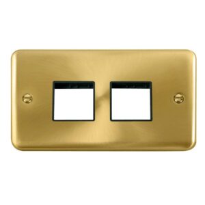 Click Scolmore - Click Deco Plus 2 Gang Minigrid Unfurnished Plate 2 X 2 Apertures (DPSB404BK)