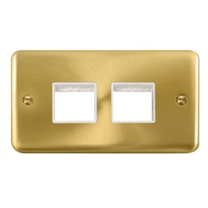 Click Scolmore - Click Deco Plus 2 Gang Minigrid Unfurnished Plate 2 X 2 Apertures (DPSB404WH)