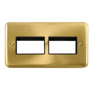 Click Scolmore - Click Deco Plus 2 Gang Minigrid Unfurnished Plate 2 X 3 Apertures (DPSB406BK)