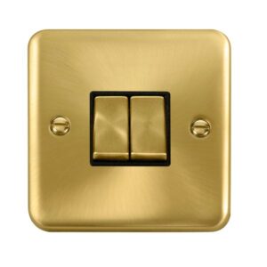 Click Scolmore - Click Deco Plus 10Ax Ingot 2 Gang 2 Way Plate Switch (DPSB412BK)