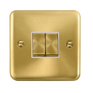 Click Scolmore - Click Deco Plus 10Ax Ingot 2 Gang 2 Way Plate Switch (DPSB412WH)