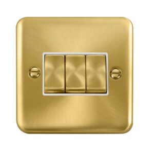 Click Scolmore - Click Deco Plus 10Ax Ingot 3 Gang 2 Way Plate Switch (DPSB413WH)