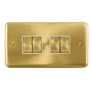 Click Scolmore - Click Deco Plus 10Ax Ingot 4 Gang 2 Way Plate Switch (DPSB414WH)