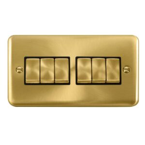 Click Scolmore - Click Deco Plus 10Ax Ingot 6 Gang 2 Way Plate Switch (DPSB416BK)