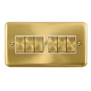 Click Scolmore - Click Deco Plus 10Ax Ingot 6 Gang 2 Way Plate Switch (DPSB416WH)