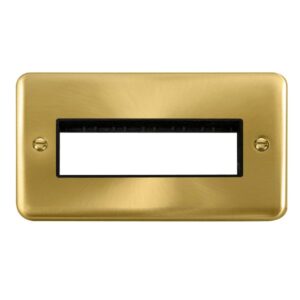 Click Scolmore - Click Deco Plus 2 Gang Minigrid Unfurnished Plate 6 In-Line Apertures (DPSB426BK)