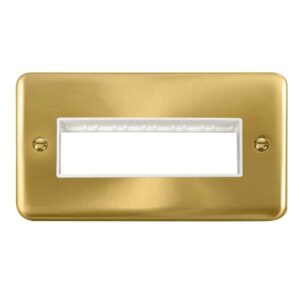 Click Scolmore - Click Deco Plus 2 Gang Minigrid Unfurnished Plate 6 In-Line Apertures (DPSB426WH)