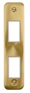 Click Scolmore - Click Deco Plus 2 Gang Minigrid Unfurnished Architrave Plate 2 Apertures (DPSB472WH)