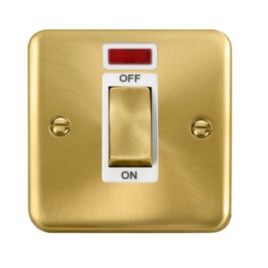 Click Scolmore - Click Deco Plus 45A Ingot 1 Gang Dp Switch With Neon (DPSB501WH)