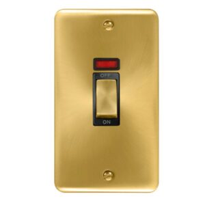 Click Scolmore - Click Deco Plus 45A Ingot 2 Gang Dp Switch With Neon (DPSB503BK)
