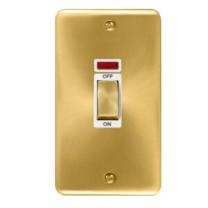 Click Scolmore - Click Deco Plus 45A Ingot 2 Gang Dp Switch With Neon (DPSB503WH)