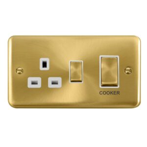 Click Scolmore - Click Deco Plus 45A Ingot 2 Gang Dp Switch With 13A Dp Switched Socket (DPSB504WH)