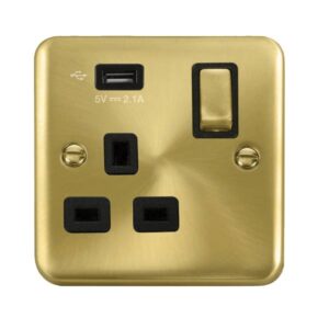Click Scolmore - Click Deco Plus 1G Skt Usb 2.1A Dp (DPSB571UBK)