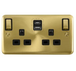 Click Scolmore - Click Deco Plus 2G 13A Switch Skt 4.2A A&C Usb Ingot Dpsb Bk (DPSB586BK)