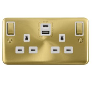 Click Scolmore - Click Deco Plus 2G 13A Switch Skt 4.2A A&C Usb Ingot Dpsb Wh (DPSB586WH)