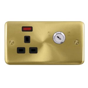 Click Scolmore - Click Deco Plus 13A 1G Dp Lockable Skt Neon Deco+ Sb Bk (DPSB655BK)