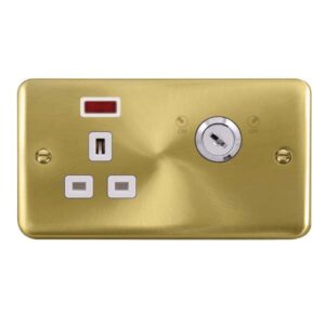 Click Scolmore - Click Deco Plus 13A 1G Dp Lockable Skt Neon Deco+ Sb Wh (DPSB655WH)