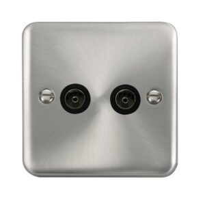 Click Scolmore - Click Deco Plus Twin Coaxial Outlet (DPSC066BK)