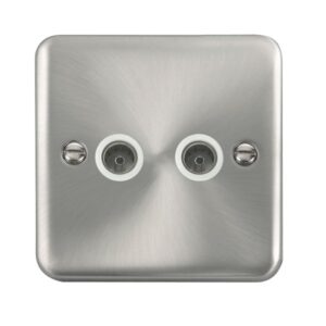 Click Scolmore - Click Deco Plus Twin Coaxial Outlet (DPSC066WH)