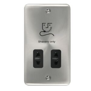 Click Scolmore - Click Deco Plus 115/230V Dual Voltage Shaver Socket (DPSC100BK)