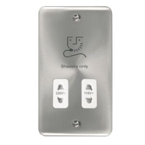 Click Scolmore - Click Deco Plus 115/230V Dual Voltage Shaver Socket (DPSC100WH)