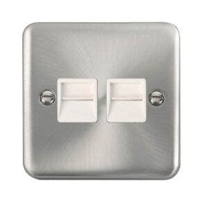 Click Scolmore - Click Deco Plus Twin Telephone Outlet Master (DPSC121WH)
