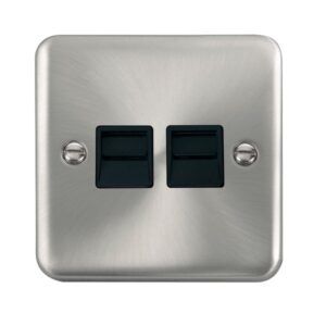 Click Scolmore - Click Deco Plus Twin Telephone Outlet Secondary (DPSC126BK)