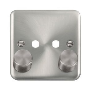 Click Scolmore - Click Deco Plus 1 Gang Dimmer Plate & Knobs (800W Max) 2 Apertures (DPSC152PL)