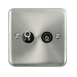 Click Scolmore - Click Deco Plus Isolated Satellite & Isolated Coaxial Outlet (DPSC157BK)