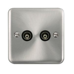 Click Scolmore - Click Deco Plus Twin Isolated Coaxial Outlet (DPSC159BK)