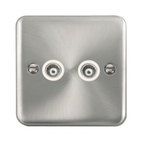 Click Scolmore - Click Deco Plus Twin Isolated Coaxial Outlet (DPSC159WH)