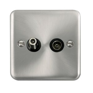 Click Scolmore - Click Deco Plus Non-Isolated Satellite & Non-Isolated Coaxial Outlet (DPSC170BK)