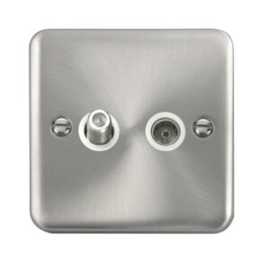 Click Scolmore - Click Deco Plus Non-Isolated Satellite & Non-Isolated Coaxial Outlet (DPSC170WH)