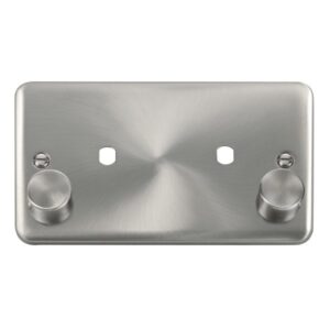 Click Scolmore - Click Deco Plus 2 Gang Dimmer Plate & Knobs (1630W Max) 2 Apertures (DPSC186)