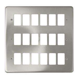 Click Deco Plus 18 Gang GridPro Frontplate Satin Chrome
