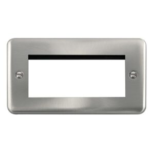 Click Scolmore - Click Deco Plus 2 Gang New Media Unfurnished Plate 4 Apertures (DPSC312)