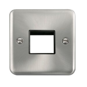 Click Scolmore - Click Deco Plus 1 Gang Minigrid Unfurnished Plate 2 Apertures (DPSC402BK)