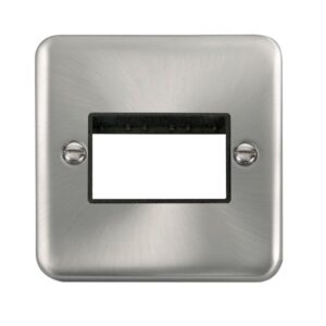 Click Scolmore - Click Deco Plus 1 Gang Minigrid Unfurnished Plate 3 Apertures (DPSC403BK)