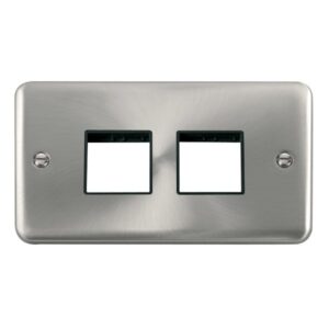 Click Scolmore - Click Deco Plus 2 Gang Minigrid Unfurnished Plate 2 X 2 Apertures (DPSC404BK)