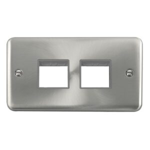 Click Scolmore - Click Deco Plus 2 Gang Minigrid? Unfurnished Plate 2 X 2 Apertures (DPSC404GY)
