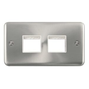 Click Scolmore - Click Deco Plus 2 Gang Minigrid Unfurnished Plate 2 X 2 Apertures (DPSC404WH)
