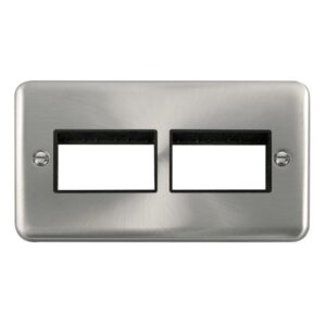 Click Scolmore - Click Deco Plus 2 Gang Minigrid Unfurnished Plate 2 X 3 Apertures (DPSC406BK)
