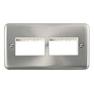Click Scolmore - Click Deco Plus 2 Gang Minigrid Unfurnished Plate 2 X 3 Apertures (DPSC406WH)