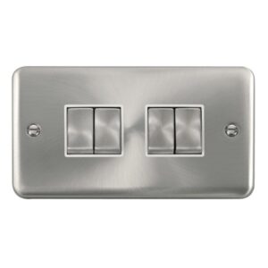 Click Scolmore - Click Deco Plus 10Ax Ingot 4 Gang 2 Way Plate Switch (DPSC414WH)