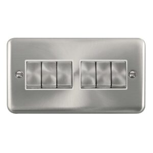 Click Scolmore - Click Deco Plus 10Ax Ingot 6 Gang 2 Way Plate Switch (DPSC416WH)