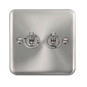 Click Scolmore - Click Deco Plus 10Ax 2 Gang 2 Way Toggle Switch (DPSC422)