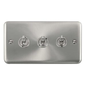 Click Scolmore - Click Deco Plus 10Ax 3 Gang 2 Way Toggle Switch (DPSC423)