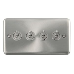Click Scolmore - Click Deco Plus 10Ax 4 Gang 2 Way Toggle Switch (DPSC424)